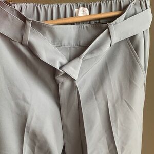 LOFT Women’s Light Gray Tie-Waist Trousers